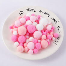 (Light Pink) Colorful 130pcs Fluffy Pompoms for DIY Crafts