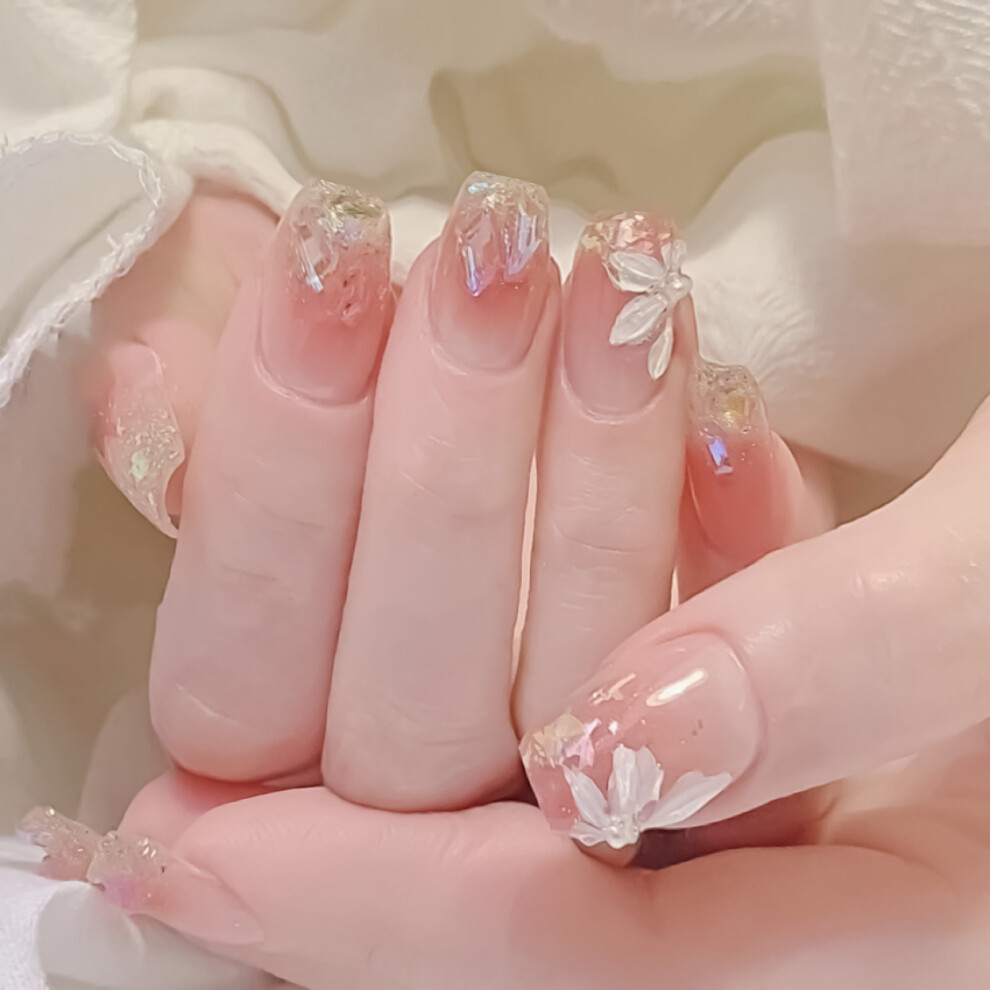 Roc-Electron Pink Short Glossy False Nails Kit