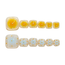 (S) 10 Ongles Faux Carrés: Rose, Jaune, Bleu