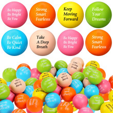 36 Pcs Motivational Stress Balls Bulk Set with Inspirational Quote Prints Colorful Foam Office Gifts Multicolor