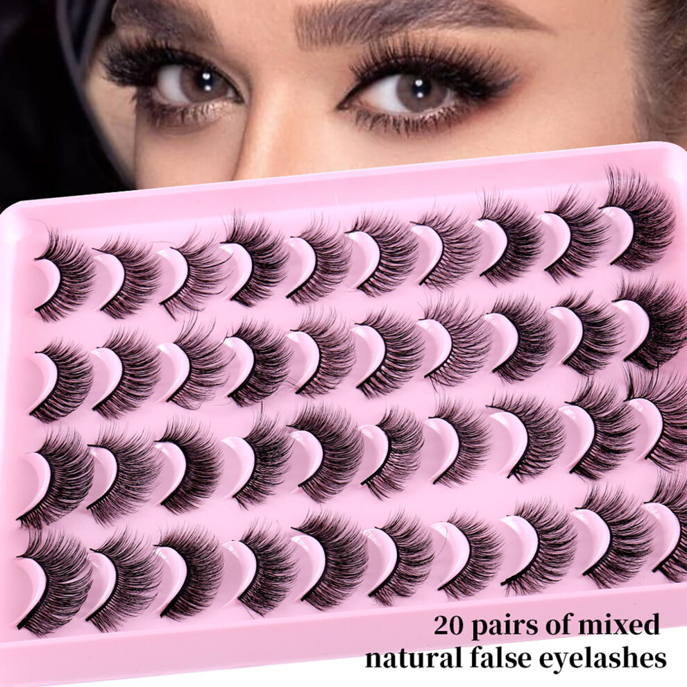Roc-Electron 20 Pairs Mixed False Eyelashes - Natural & Dramatic Styles