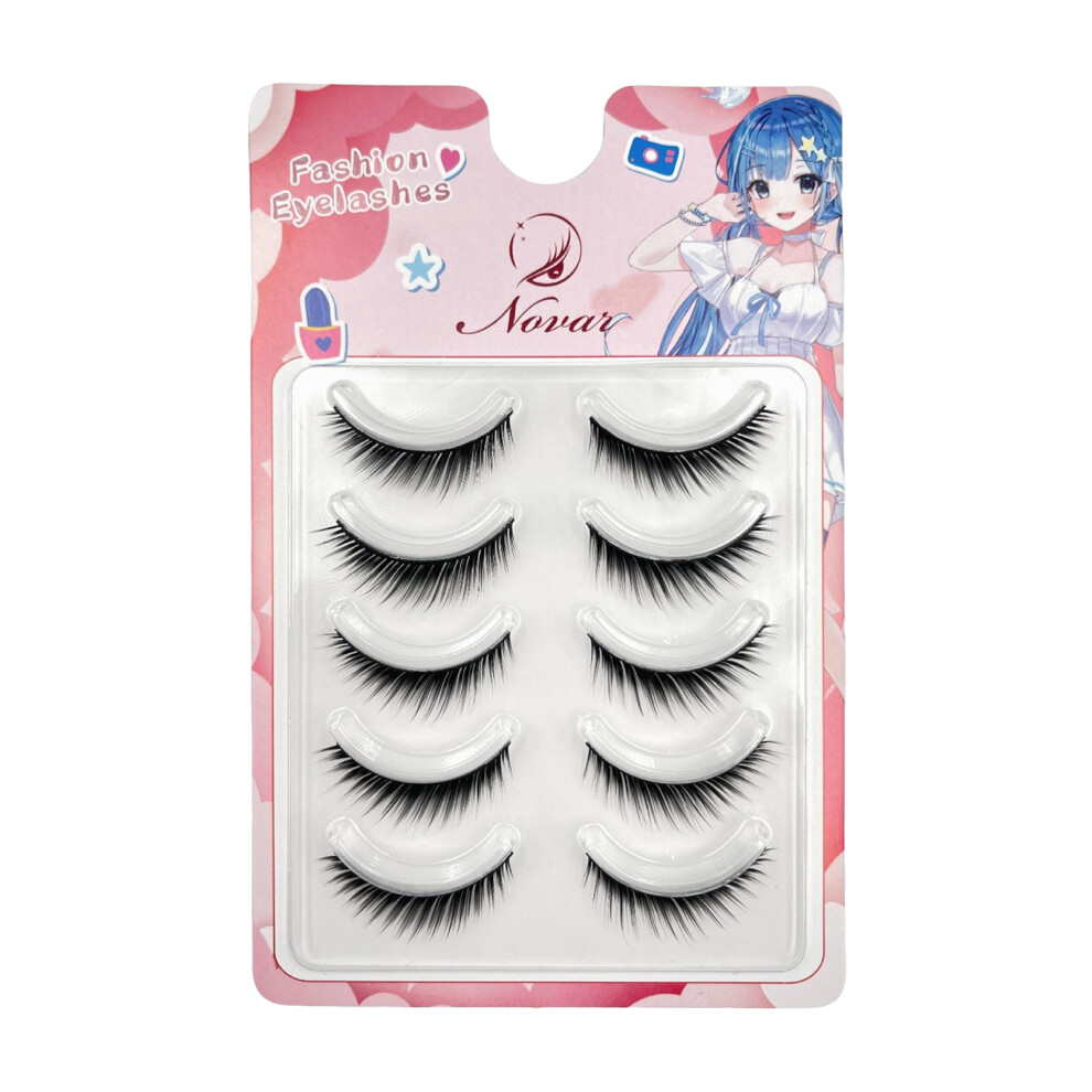 Roc-Electron (5 Pairs) Natural Spiky Wispy False Eyelashes For Eye Enlarging
