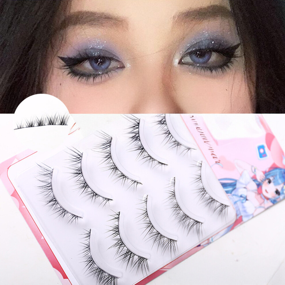 Roc-Electron (5 Pairs) Natural Spiky Wispy False Eyelashes For Eye Enlarging