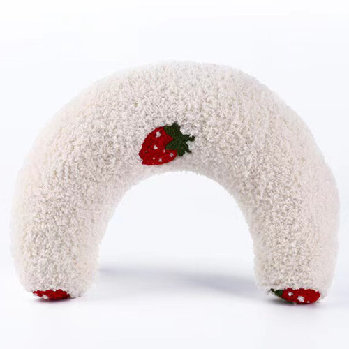 (White) Comfy U-Shaped Neck Pillow for Small Pets