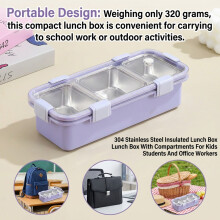 (A) Stainless Steel Lunch Box for Kids & Office