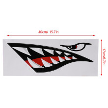 2pcs Waterproof Shark Teeth Car Boat Decal 40x17cm Sticker Kit