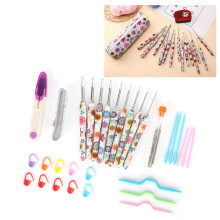 9pcs Aluminum Crochet Hooks Set for Beginners, Multiple Sizes, Ergonomic Handles