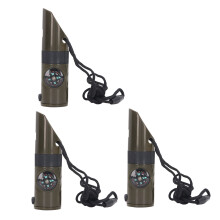 Sifflet multifonction 7-en-1 avec LED, thermomètre, boussole, ABS, 3 pièces