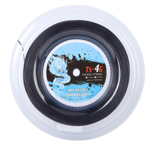 TS 4G 200m Polyester Tennis String Reel, Black, 1.30mm 2