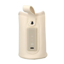 Manchon chauffe-bouteille en cuir PU avec USB, 10W, 8x8x12,5cm