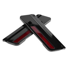 Motorrad-Satteltaschen-Verriegelungsabdeckung Reflektoren 2 Stück Schwarz für Glide Touring 94-17