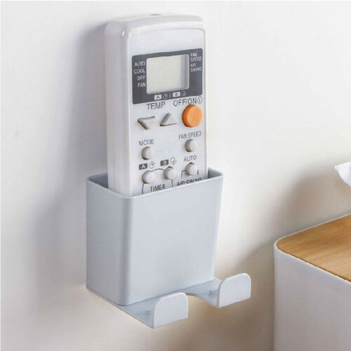 (Gray) TV Remote Holder - White, Durable Wall Mount 1