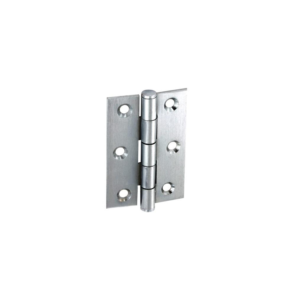 (One Size, Satin Chrome) Securit Button Tip Butt Hinges (Pack Of 2) 5059444624018