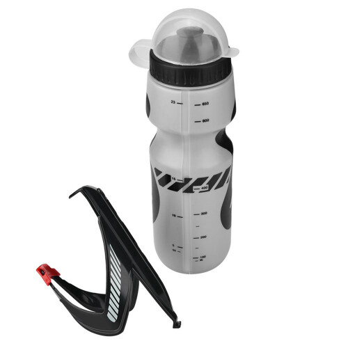 650 ml Wasserflasche 7,2  24 cm grau + Käfighalter 1
