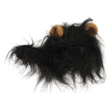 Niedlicher schwarzer Katzenmähnen-Wig-Hut für Haustiere, kleiner Hund & Katze, Kostüm, lustig und süß