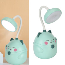 Green Foldable USB Recharge LED Desk Lamp with 600mAh Battery