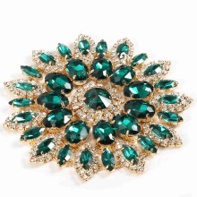 Crystal Rhinestones Decoration for Clothes, Bags & Shoes 11cm Green-Golden