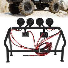 RC Car Metal Roll Cage with 6 LED Lights for Axial SCX10 1/10 4WD Model