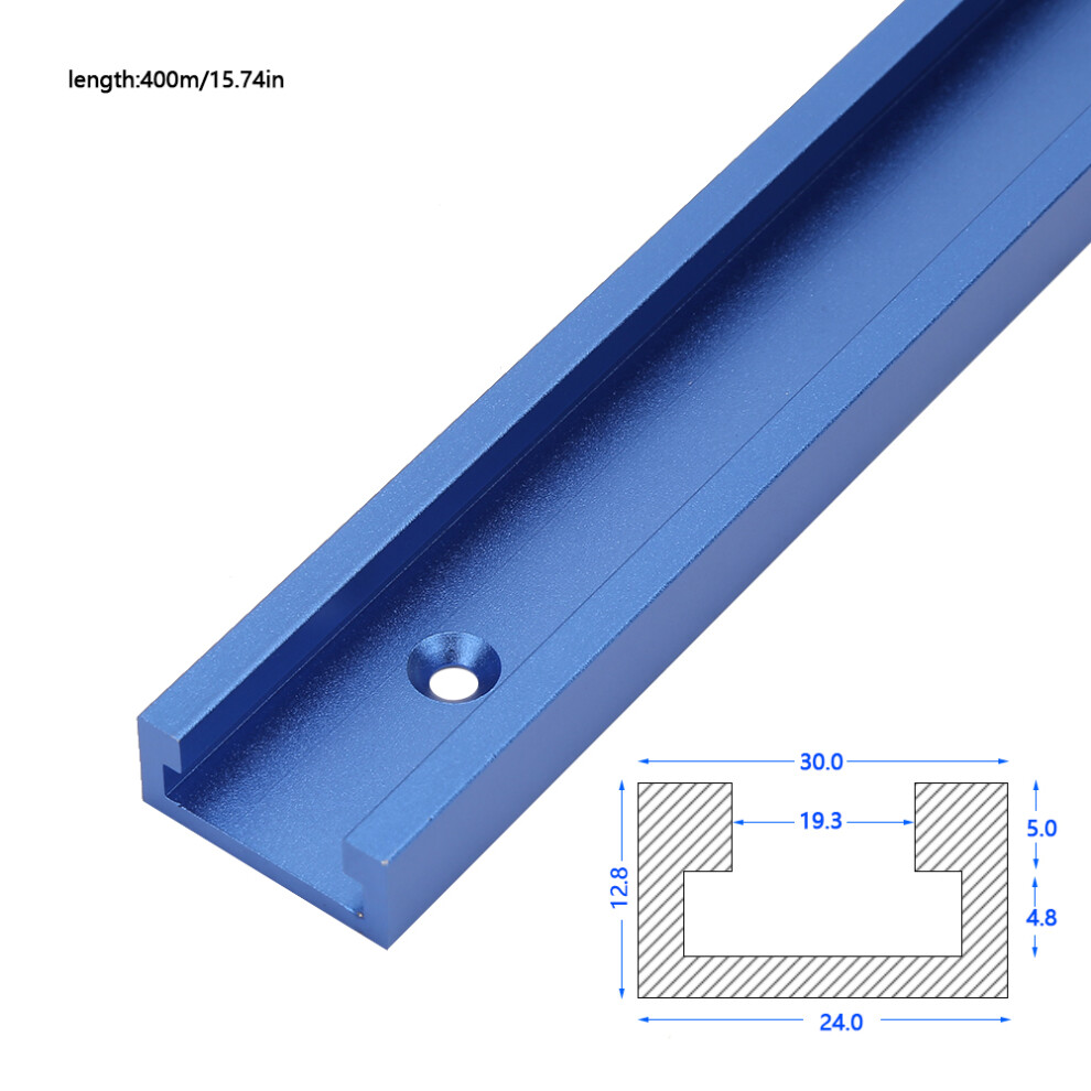 Aluminium T-Track T-Slot Mitre Jig For Router Woodworking 400Mm Blue 4931389353509