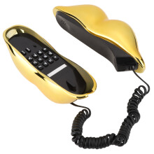WX-3061 Goldene Lippenform Schreibtischtelefon 479 g Wohnkultur