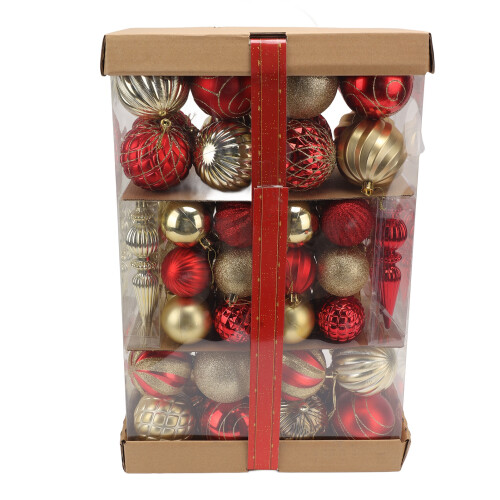 Kerstornamentenset PS6x8x17cm74 stuks
