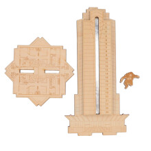 Christmas Countdown Calendar Decorative Skyscraper Shape Wooden Advent Calendar for Desktop Bookshelf