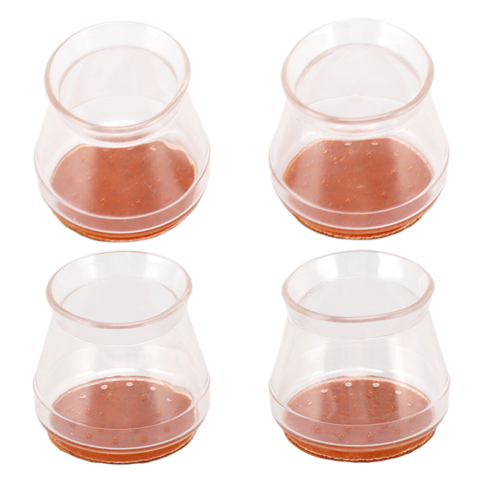 16Pcs Transparent Silicone Felt Chair Leg Floor Protectors 3.5X3.8x3.3cm 8761389354178