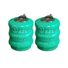 2 Pcs 3.6V 60mAh NiCd Rechargeable Battery for Varta 3/V60H Small Electronics