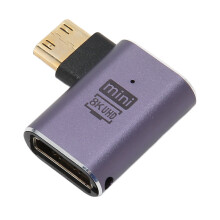 8K Mini HDMI to HDMI Right Angle Adapter 60Hz