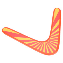 Wooden V-Shaped Boomerang Outdoor Sports Toy - Orange, 33cm