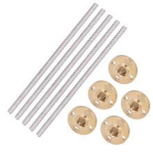 5PCS T8x8 Lead Screw Kit Brass Nut High Strength Accurate Industrial Use