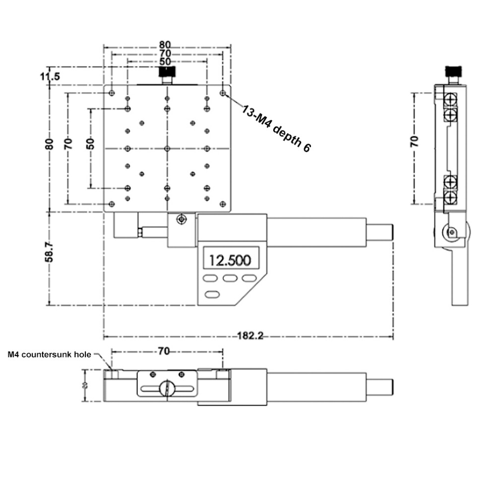 0.001mm Accuracy Micrometer Positioning Stage