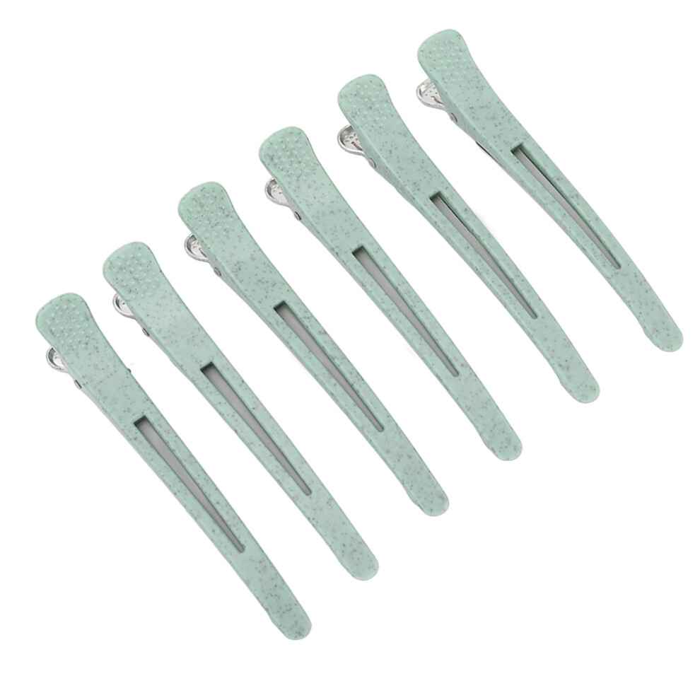Green Duckbill Hair Clips Set of 6