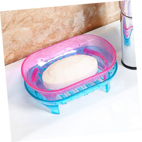Soap Dish Set 5 Pack with Quick Drainage Design, Plastic Bathroom Soap Holder Keeps Soap Dry 1