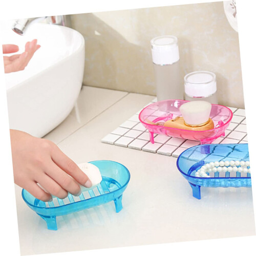 Soap Dish Set 5 Pack with Quick Drainage Design, Plastic Bathroom Soap Holder Keeps Soap Dry 2