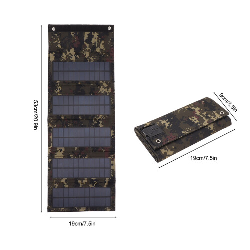 Camouflage 50W Solar Panel Bag Monocrystalline Compact 5-Segment Design 1