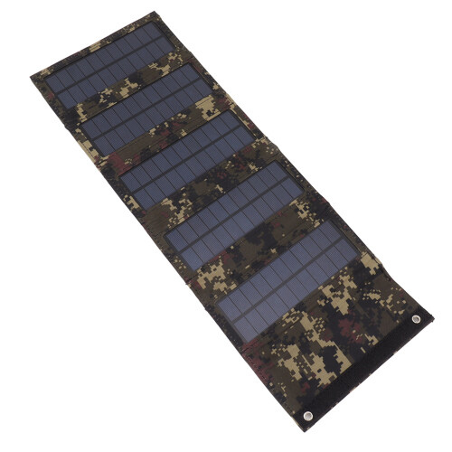 Camouflage 50W Solar Panel Bag Monocrystalline Compact 5-Segment Design