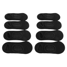 4 Pairs Women's Anti Slip Pilates Socks Open Fit Black Cotton PVC