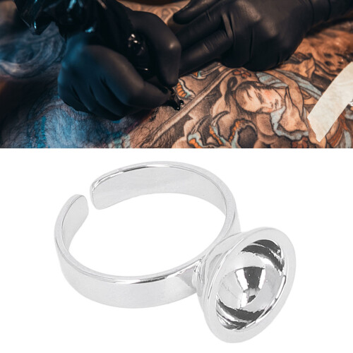 5pcs Stainless Steel Microblading Ink Ring Cups, 1.3cm Dia, Silver