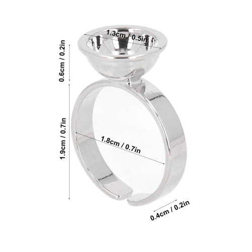 5pcs Stainless Steel Microblading Ink Ring Cups, 1.3cm Dia, Silver 1