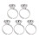 5pcs Stainless Steel Microblading Ink Ring Cups, 1.3cm Dia, Silver 3