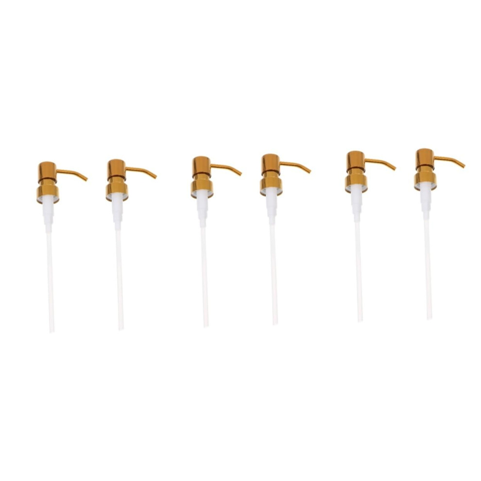 6pcs Stainless Steel Soap Dispenser Pump Replacement Set, Ergonomic Lotion Pump for Shampoo and Conditioner Bottles