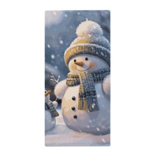 Christmas Hand Towel Soft Absorbent Snowman Design for Kitchen Bathroom Winter Holiday Decor 73x35cm