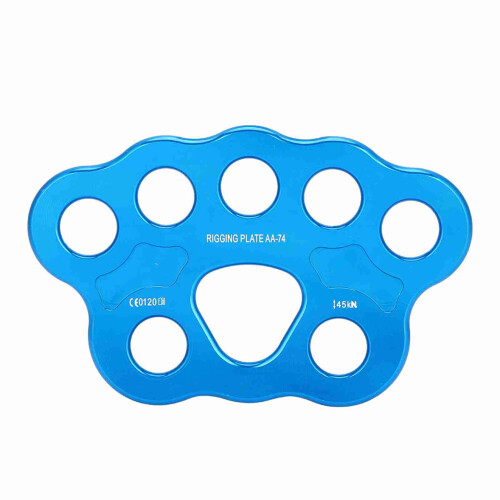 Riggingplatte 8-Löcher blau 36 kN 15,7 x 9,9 cm 2