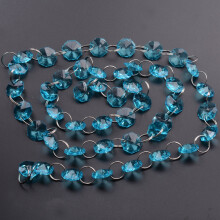 1m Blue Acrylic Octagon Bead Strand for Wedding & Christmas Decor