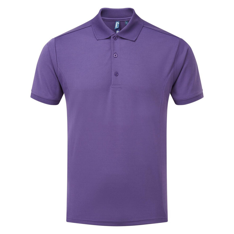 Premier (3Xl, Purple) Mens Coolchecker Polo Shirt
