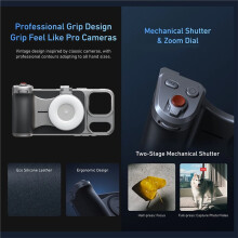 TELESIN Master Phone Camera Grip for 17 Pro with Remote Shutter Handheld Mount Handheld Photography Accessories with Fill Light