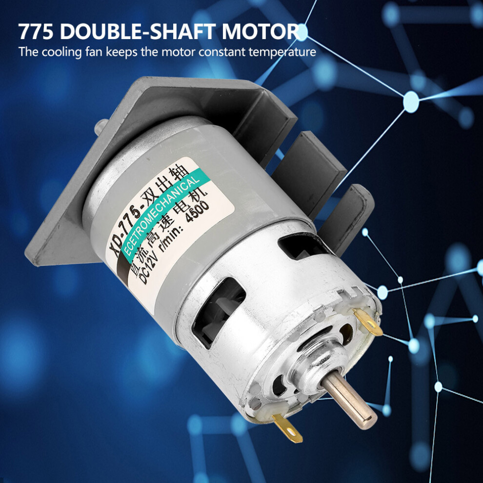 775 50W Double Shaft Dc Motor 12V 4500Rpm With Bracket 3421389362317