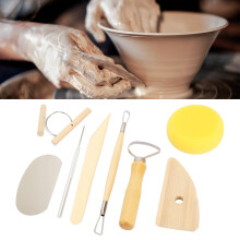8-teiliges Tonmodellierwerkzeug-Set, Holz & Metall