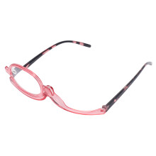Vergrößernde Make-up-Brille für Damen +4.00, faltbar, kratzfest, pink